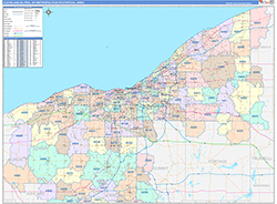 Cleveland-Elyria Metro Area Wall Map Color Cast Style 2026
